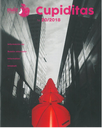 Coverbild Cupiditas, rote Regenschirme  in der Stadt