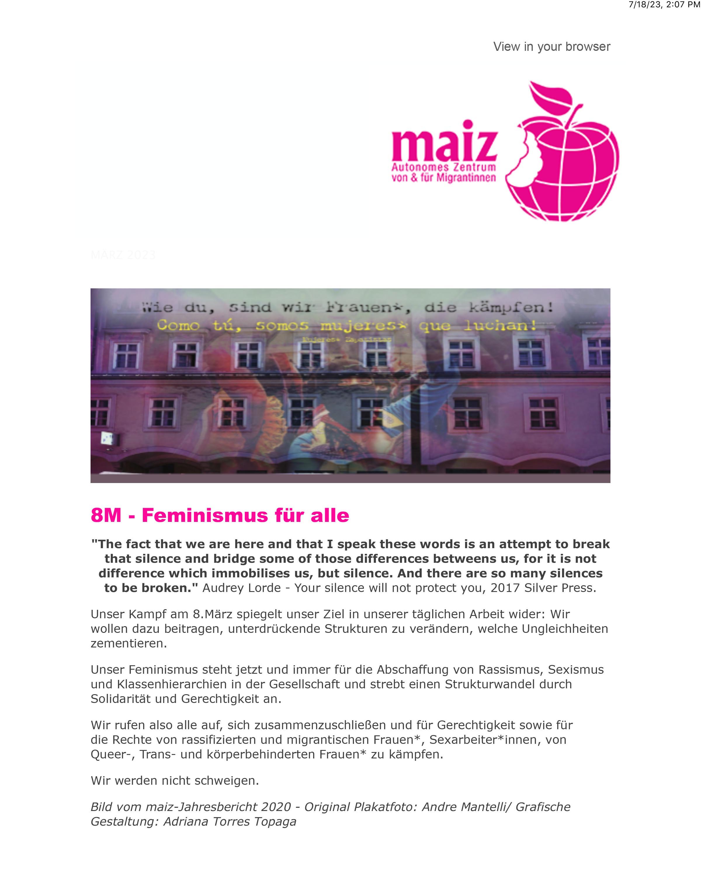 Banner "Feminismus für alle"