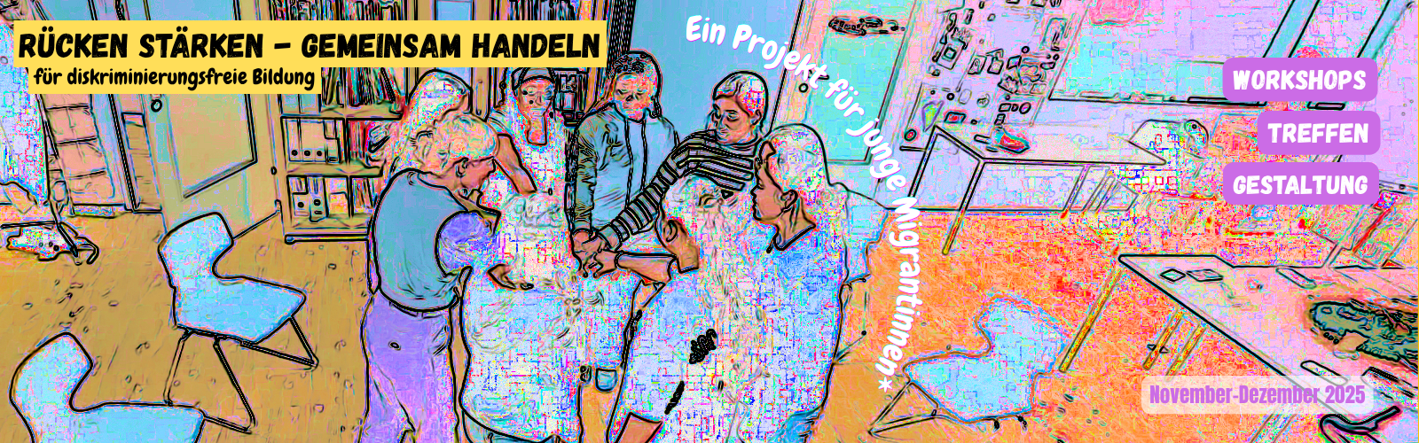 Personenkreis mit Hände zusammen