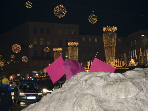 Demo Fähnchen hinterm Schnee 