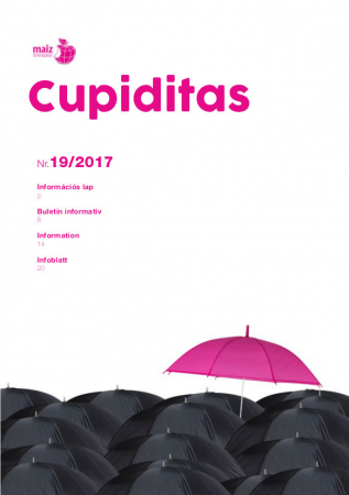 schwarze Regenschirme, ein pinker Regenschirm