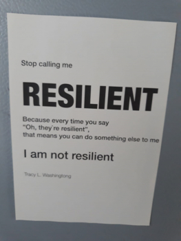 Stop calling me resilient